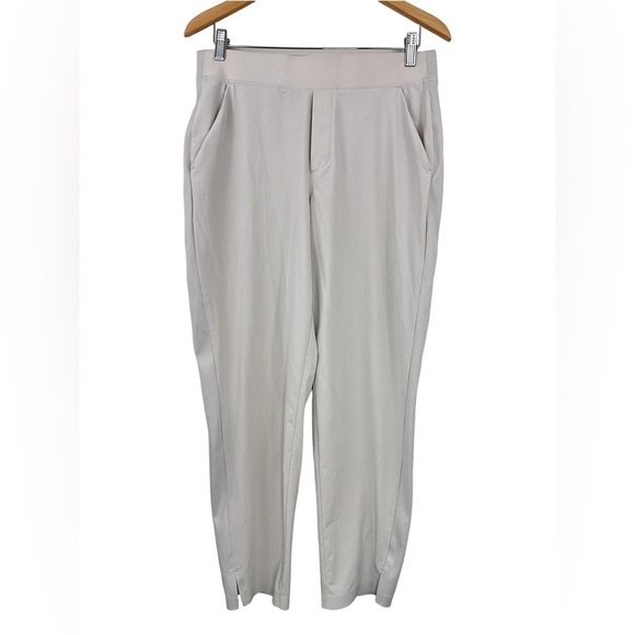 Athleta Brooklyn Ankle Pant Beige Pull On Travel Work Mid Rise Trouser Size 10 - Picture 2 of 7